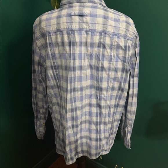 Duluth Trading Co Light Blue Checkered Button Down Shirt - Picture 7 of 8